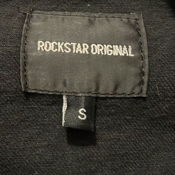 Rockstar Original Exo Patchwork Black Denim Trucker Jacket Size Small - Picture 4 of 10
